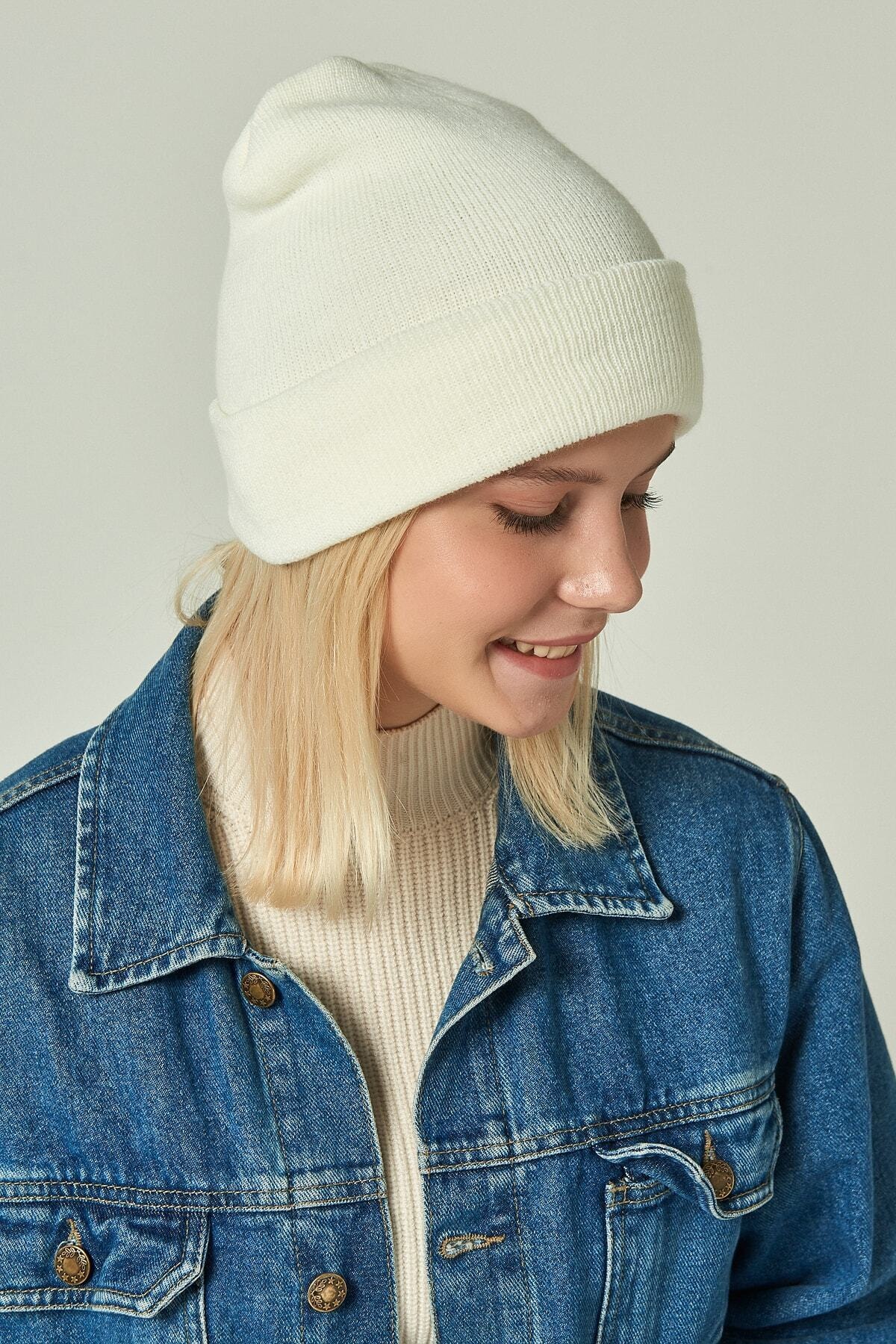 Enn Moda Beyaz Bere Unisex