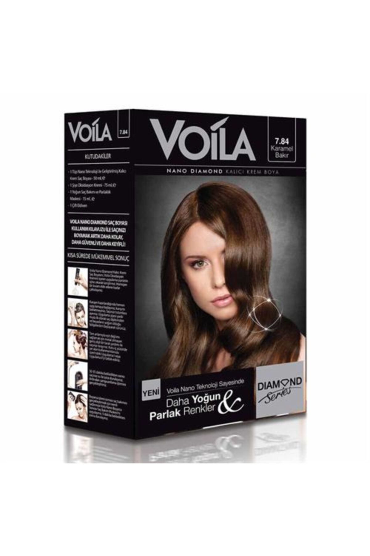voila nano diamond 7 84 karamel bakir kalici sac boyasi fiyati yorumlari trendyol