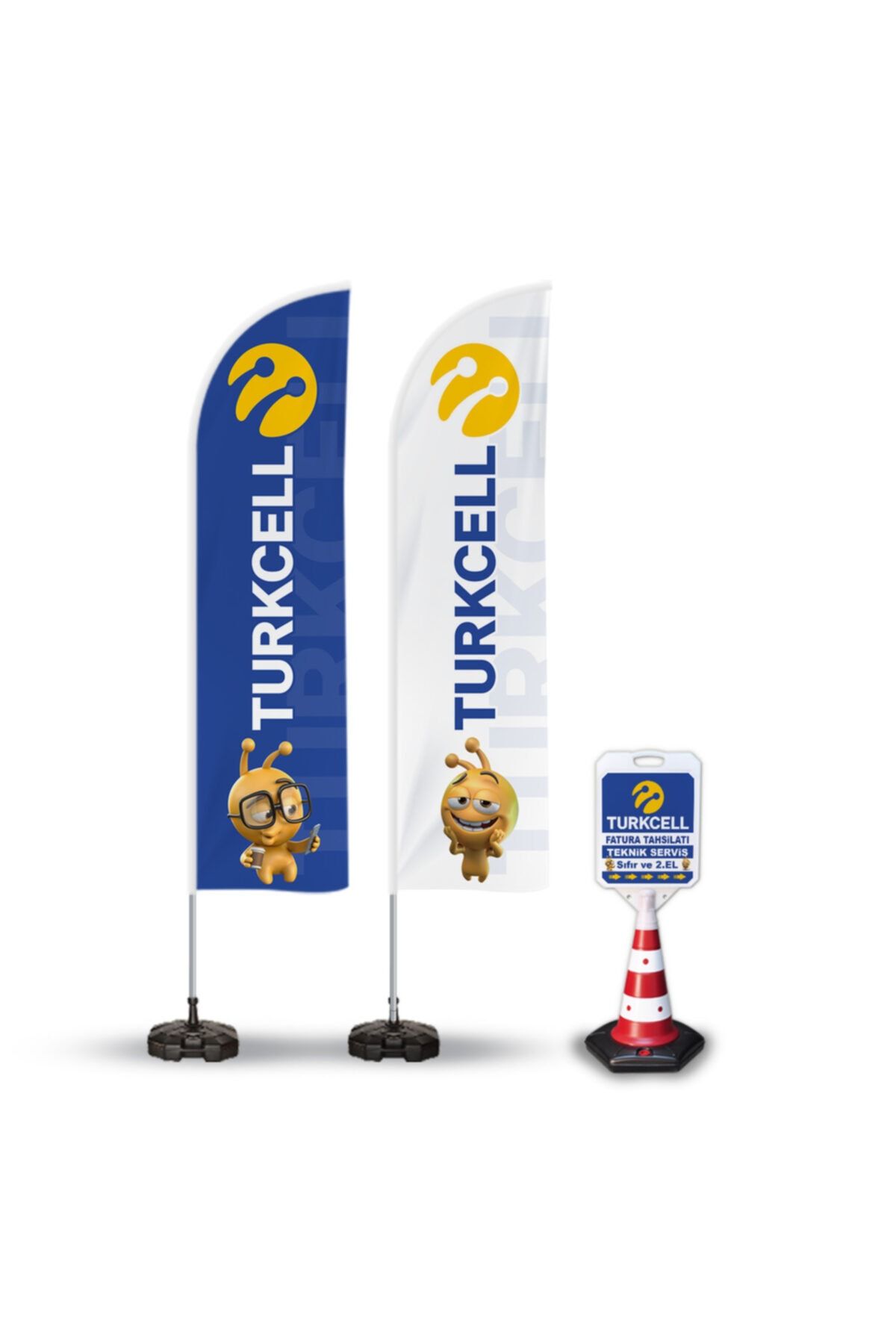 turkcell reklam yonlendirme tanitim yelken bayragi ve kucuk duba