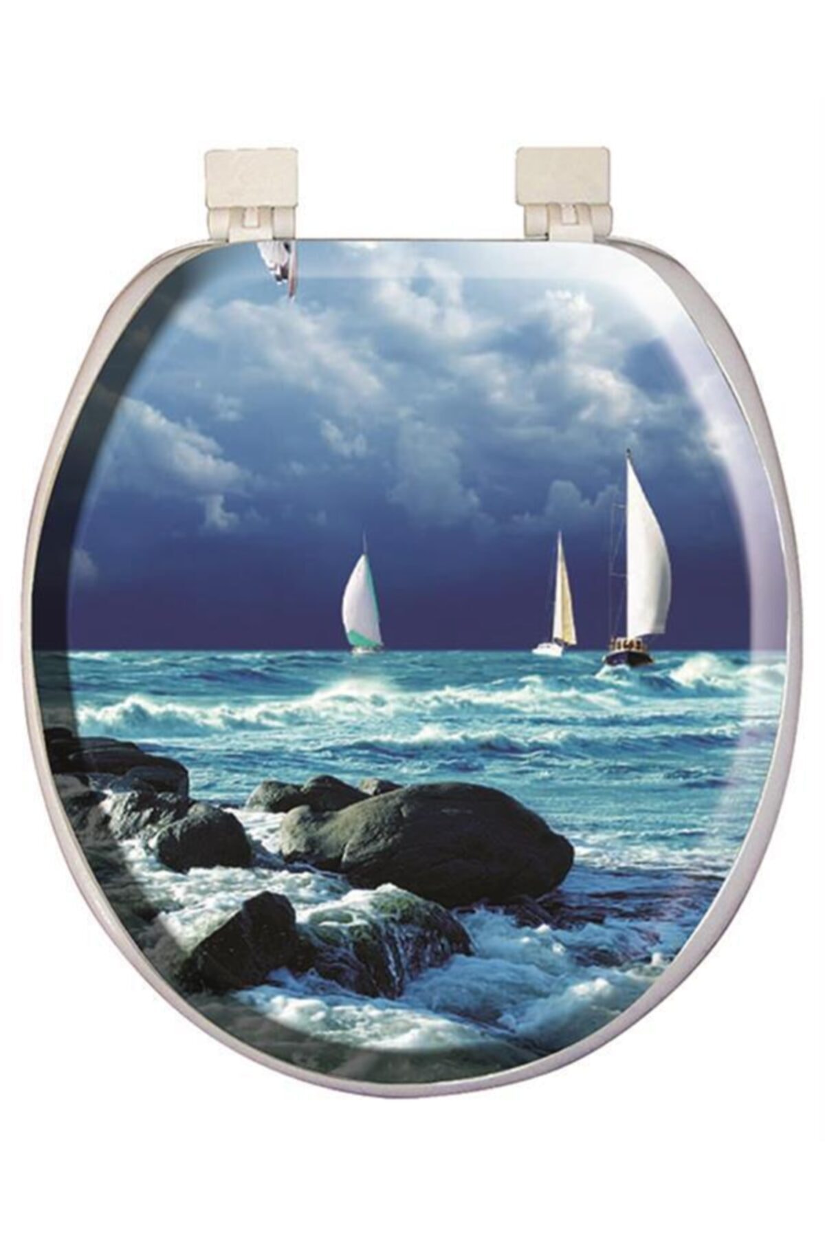 Softy Classic Desenli Yumuşak Klozet Kapağı Beyaz