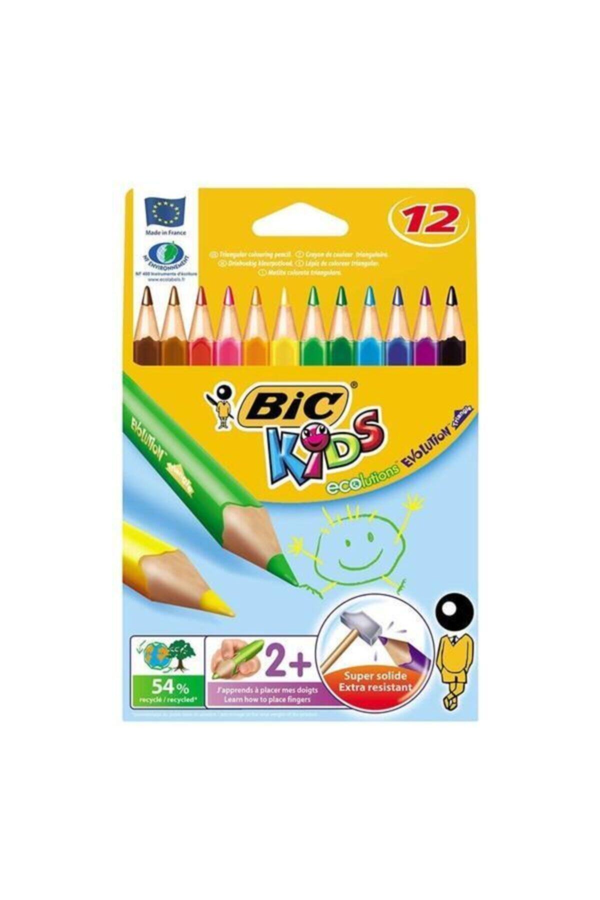 Bic Bıc Evolutıon Trıangle Üçgen Jumbo Kuru Boya 12 Renk