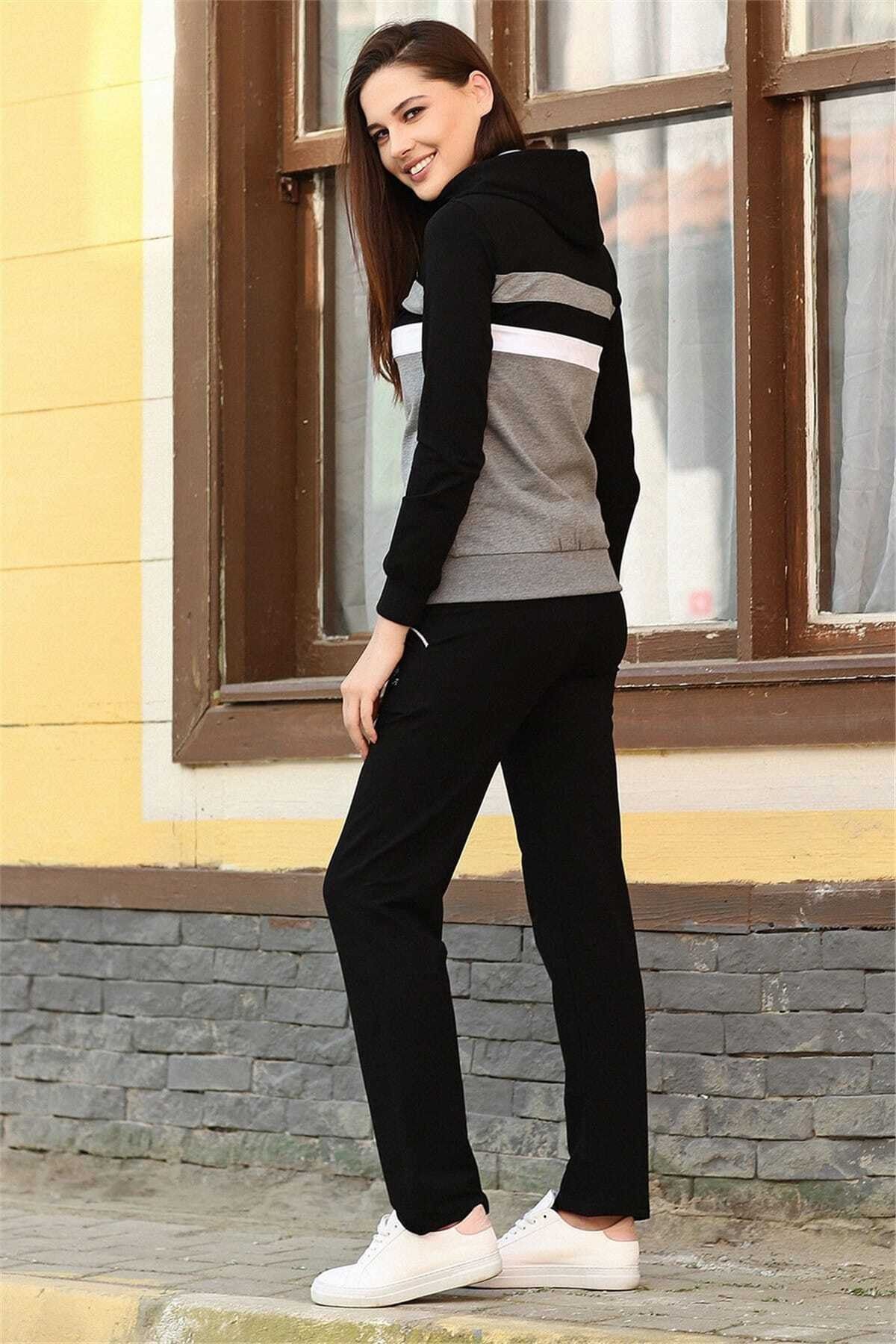 Grey black tracksuit on sale