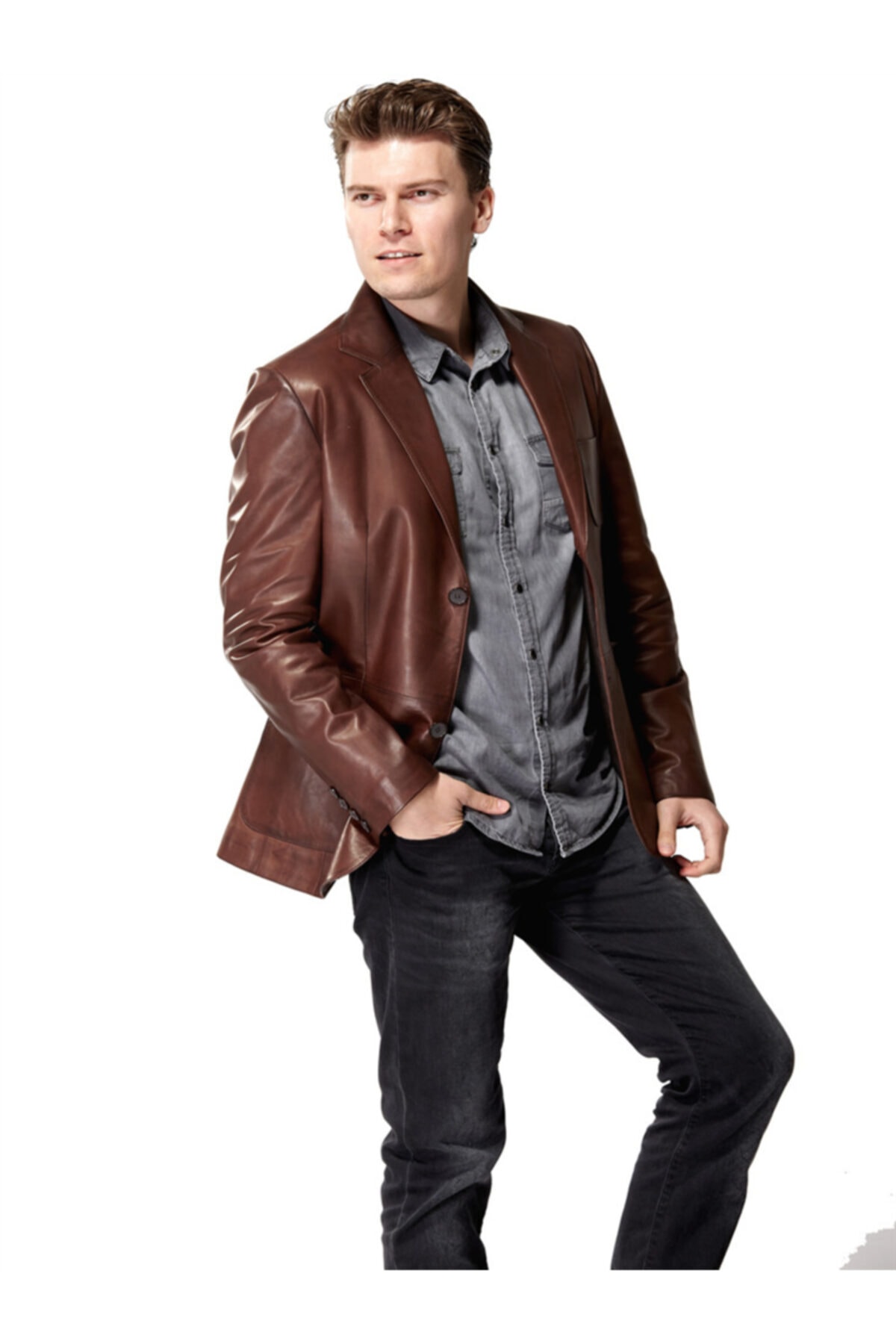 ژاکت مردانه قهوه ای Deriza | 2660 اورجینال - تصویر 3