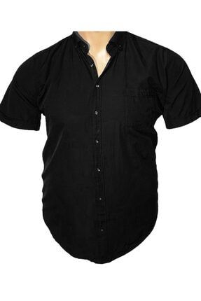 Erkek Siyah Büyük Beden Klasik Gömlek 201EG/Siyah