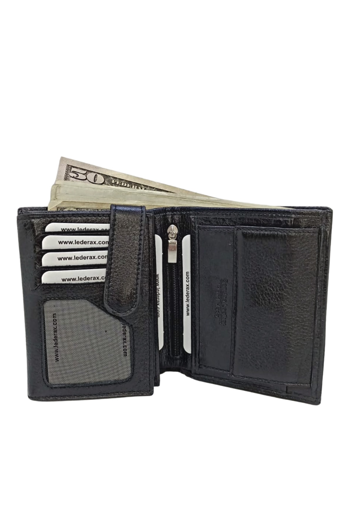 کیف پول مردانه مشکی Lederax | LD-00057 اورجینال - تصویر 2