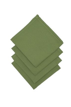 4 Adet Yeşil Renk Kumaş Servis-sunum Peçetesi 1.kalite Duck Keten Kumaş (DERTSİZ KUMAŞ) PÇT-1029