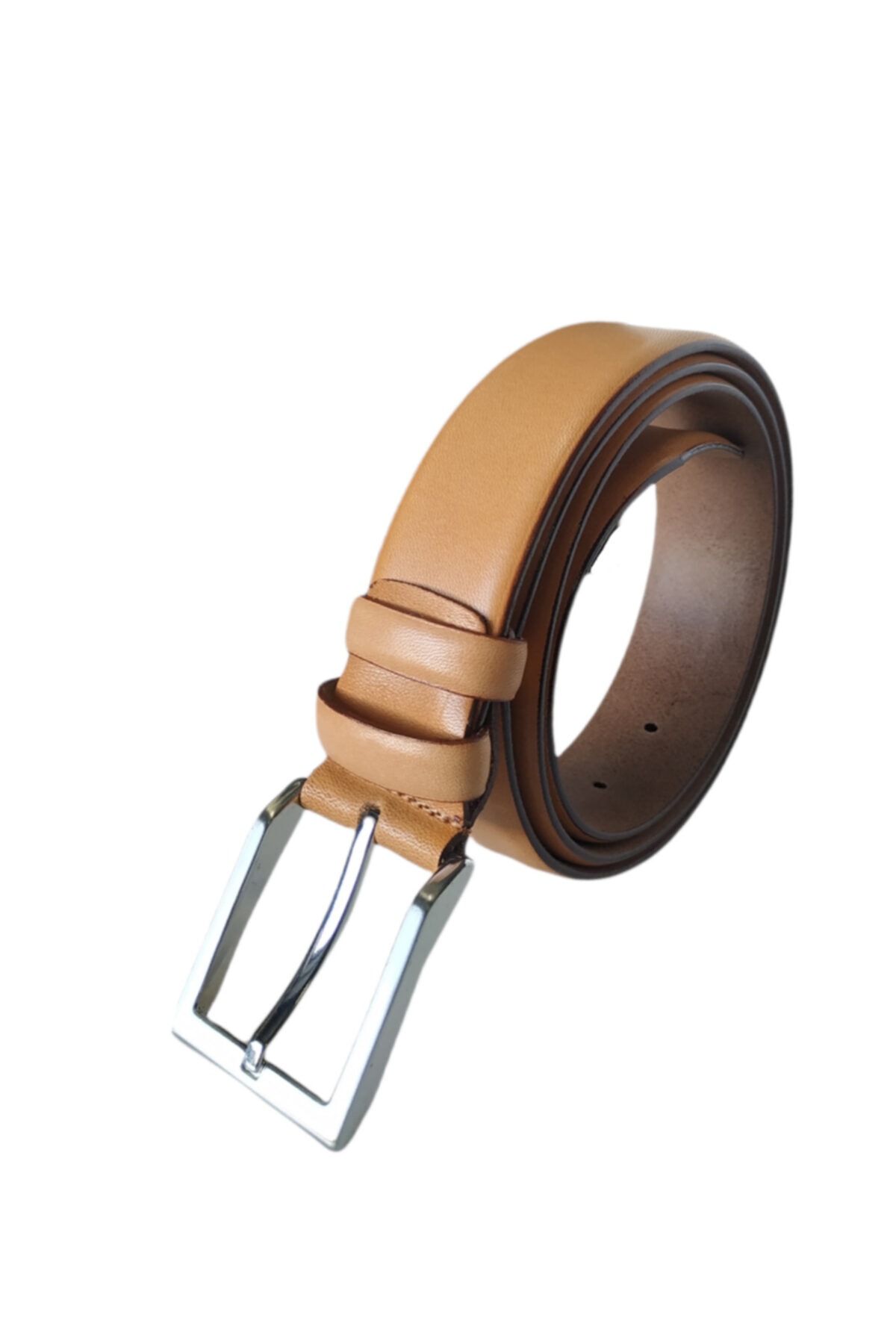 کمربند مردانه زرد Kar-Pa | 3.5cm-hardal- اورجینال - تصویر 3