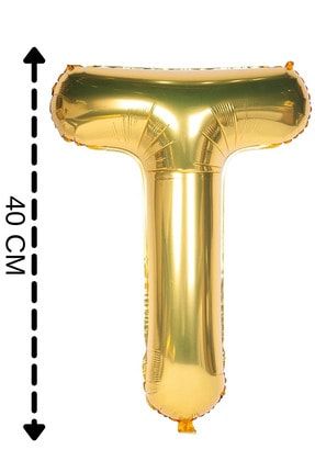 Folyo Balon T Harfi Helyum Balon 40 Cm Altın Renk AR1596T