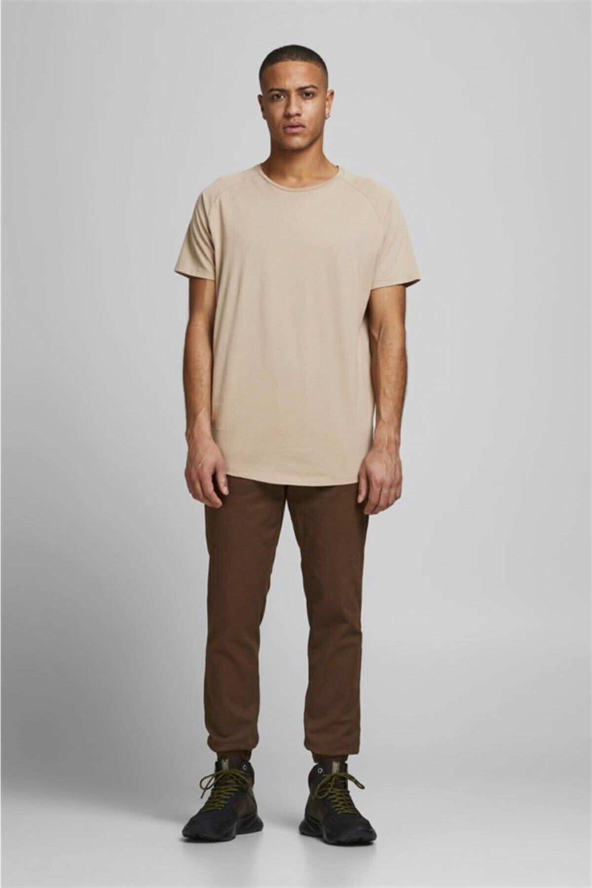 تی شرت جک اند جونز مردانه پنبه ای بژ بیسیک راسته Regular/رگولار    بیسیک Daily/روزانه | Jack & Jones 12164936 TR - تصویر 6