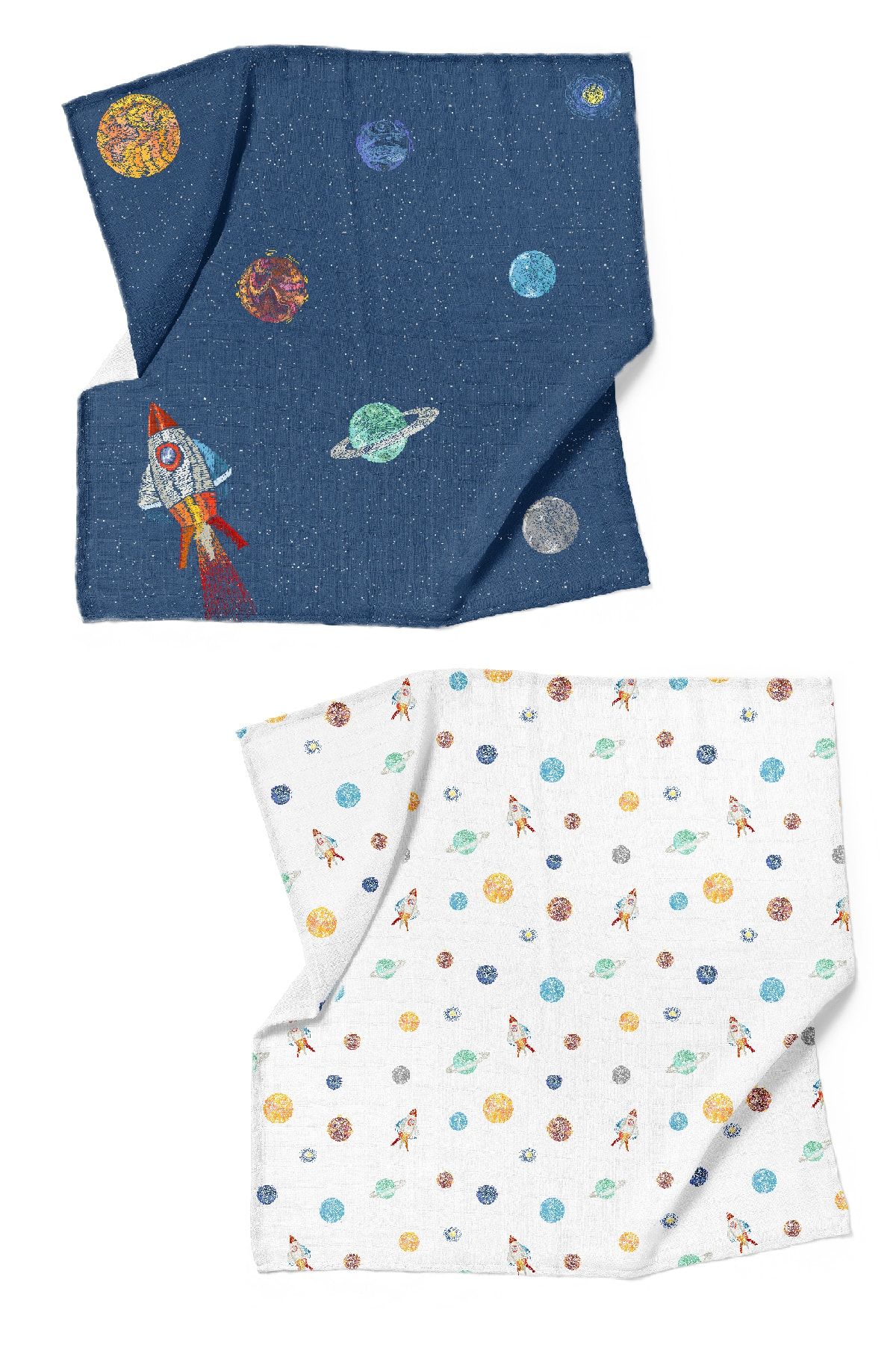 Casadora Baby Space Planet Cotton Muslin Cover Set 90X90 CM PACK OF 2