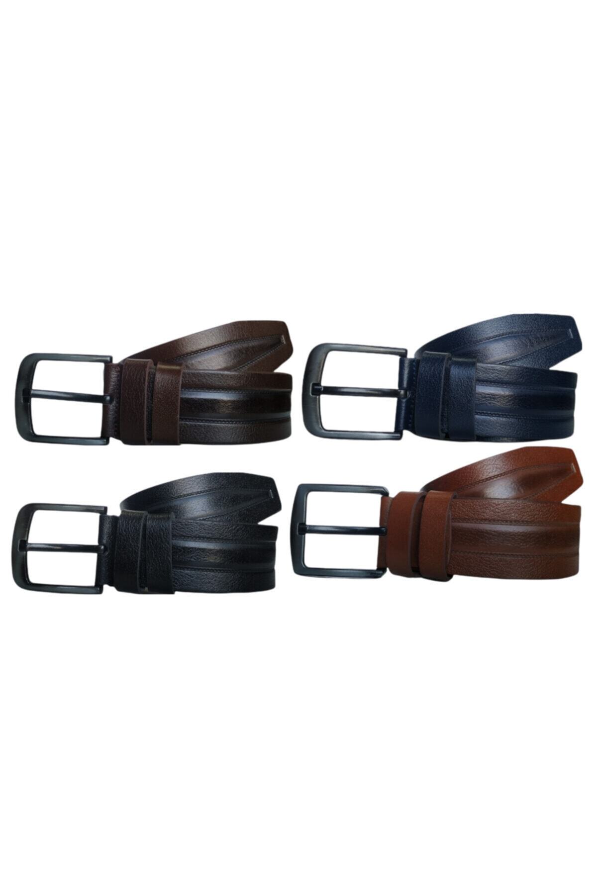 کمربند مردانه مشکی Kar-Pa | 4lü-4.5cm-dsnn-siy-tab-laci-kah- اورجینال - تصویر 2