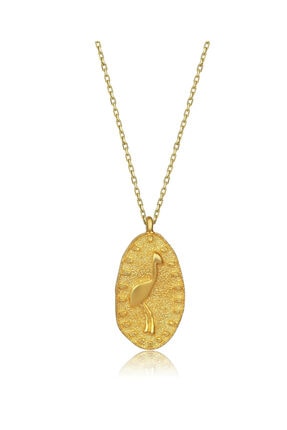Kybele Jewellery 18 Ayar Altın Kaplama Gümüş Turna Kuşu Göbeklitepe Kolye