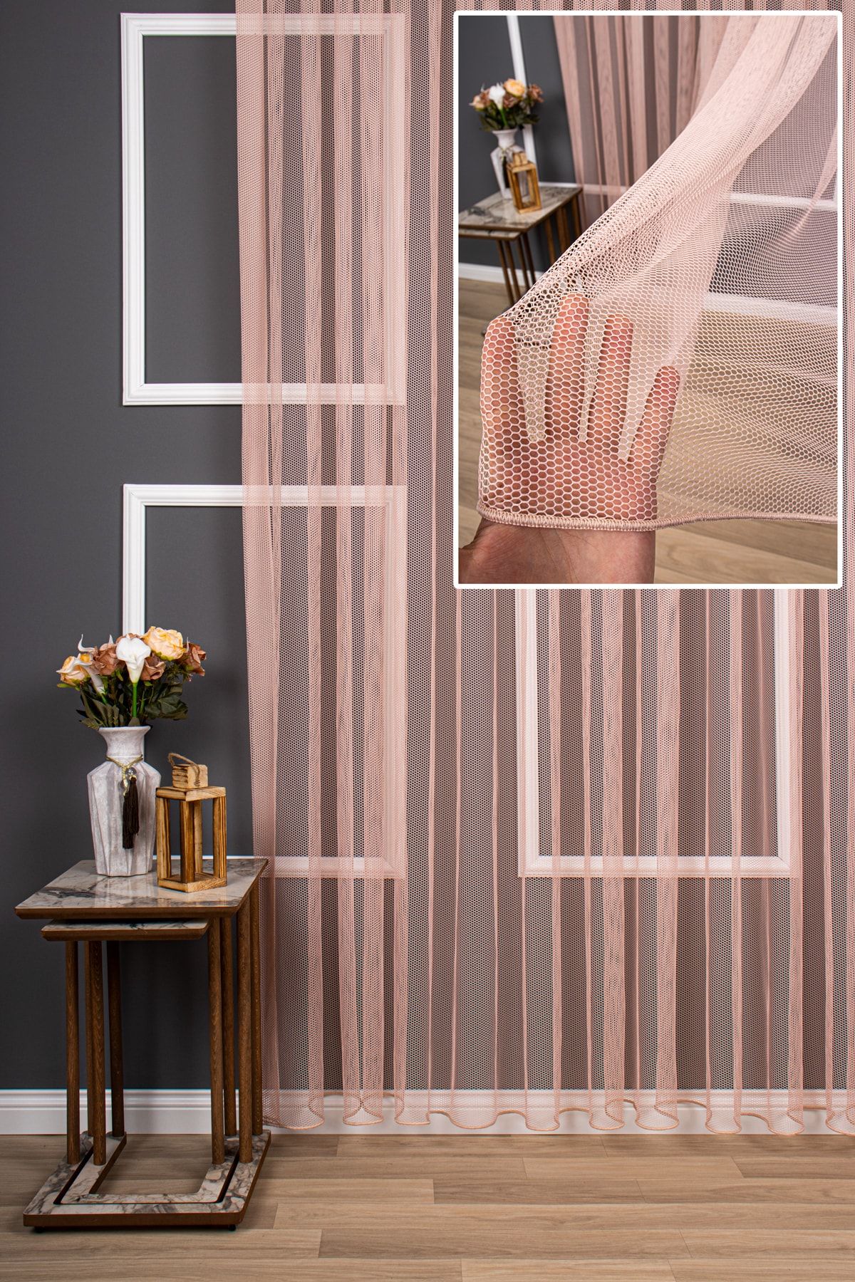 perdealemi Perdeau De Tul Simplu Tricotat Cu Model Modern, 250x260, Pliu Normal, 1/2,5 - 100 x 270