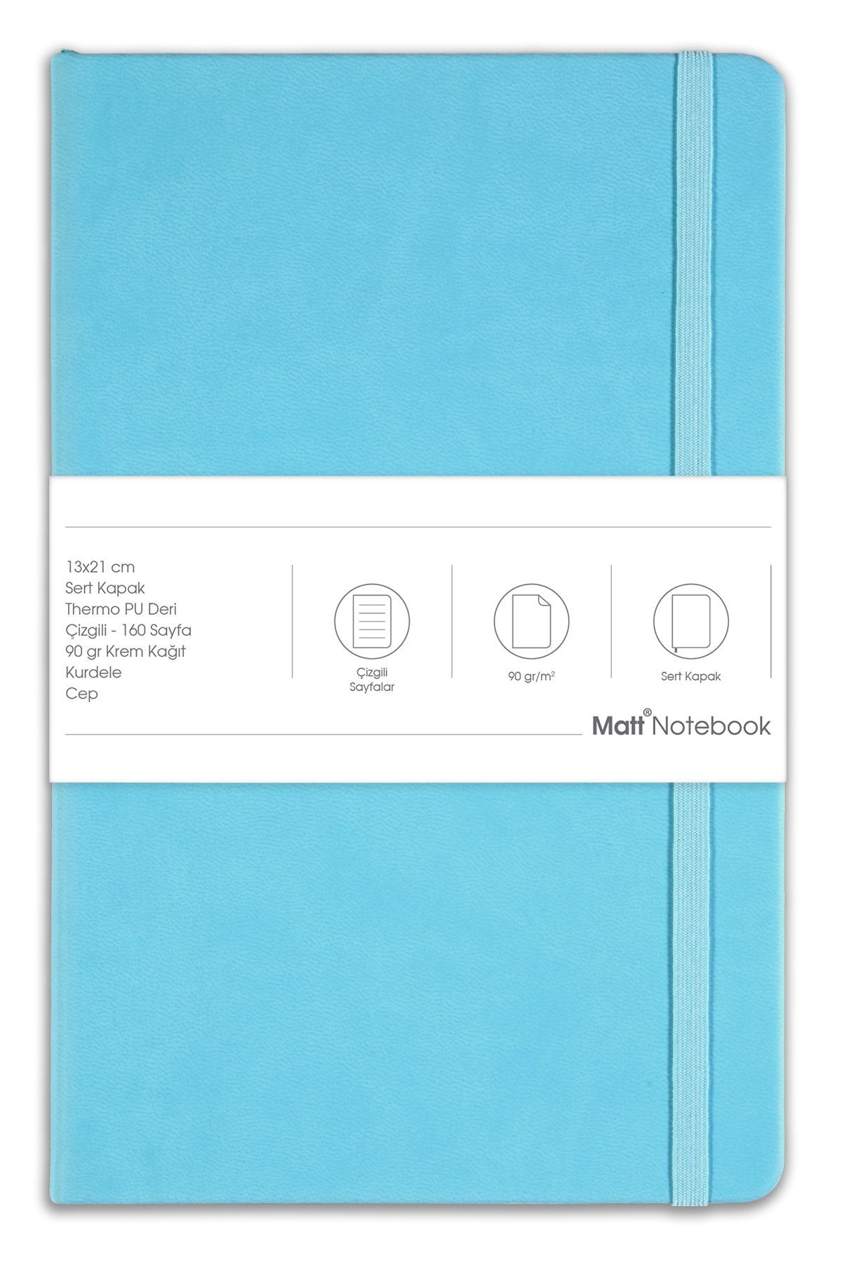 Matt Notebook-Caiet elastic 13x21 albastru punctat. 5