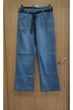 Büyük Beden Yeşil Salaş Jeans Pantolon 5069-YEŞİL