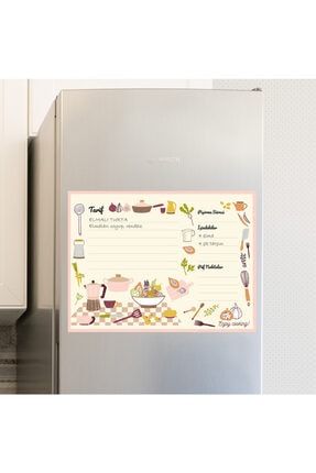 Glory Decoart Yemek Tarifi Yazılabilir Büyük Boy Buzdolabı Magneti Ve Kalemi- 45x60cm notepadmagnet013