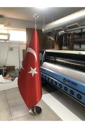 Makam Bayrağı, Türk Bayrağı, Gümüş Gri Aluminyum Krom Direkli Set Bayrak Takımı KromSet