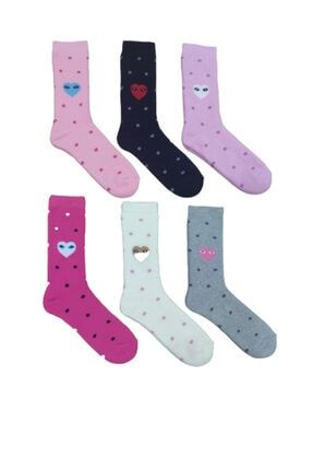 Kız Çocuk Kışlık Pamuklu Kalın Havlu Termal Çorap 6'lı ercey7228C