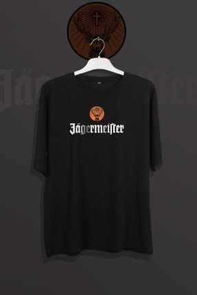 Jägermeister Baskılı Unisex Oversize Tshirt Siyah GO-039