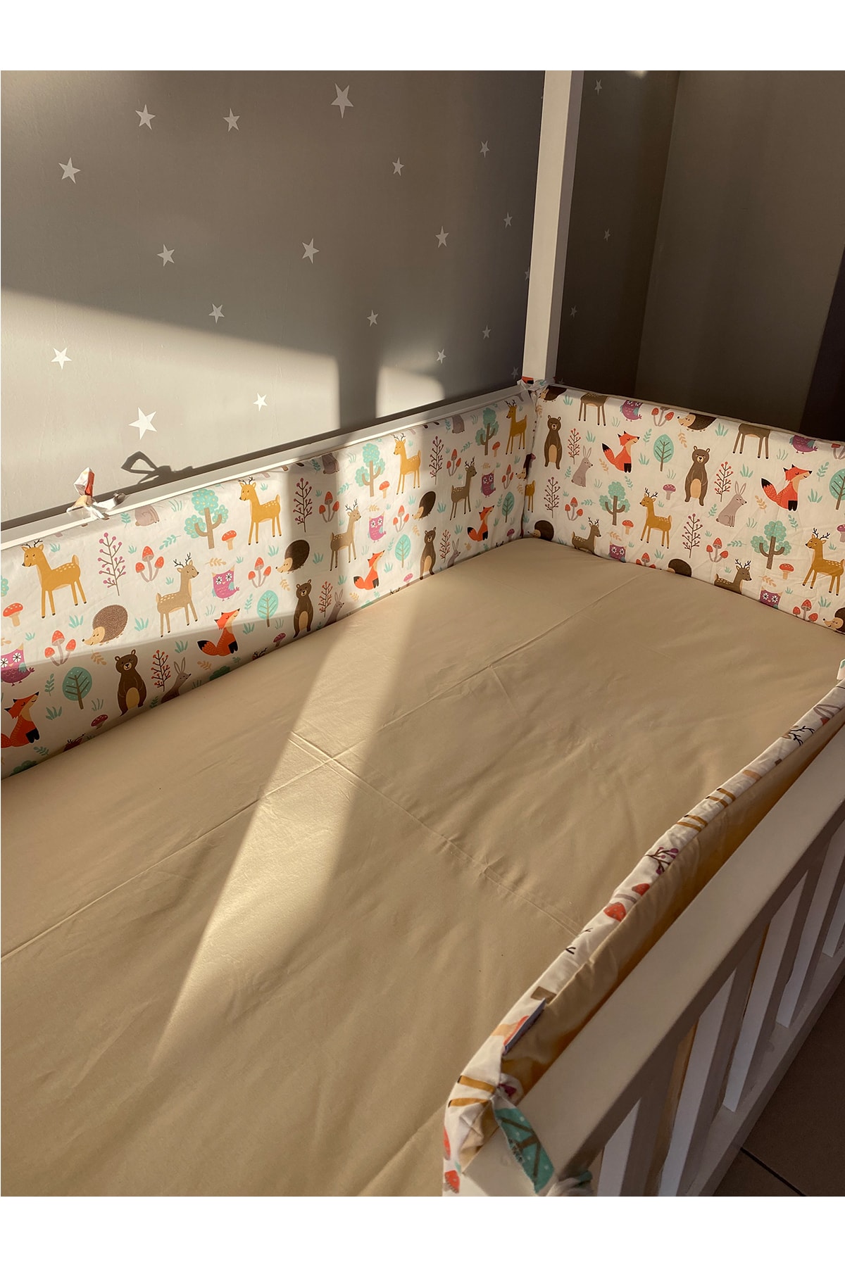 Jaju Baby Orman Desenli 100x200 Beşik Kenar Koruma 4 Parça Beşik Bariyer fotoğrafı 4 (önizleme)