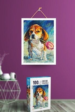 100 Parça Sevimli Köpek Puzzle Yapıştırıcı Ve Ip Hediyeli - Yetişkin Ve Çocuklar Için Yapboz Seti NT0P00022