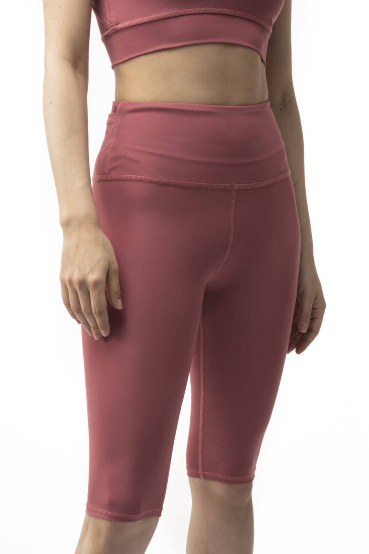 The Step Sports Colanți Drepti Pentru Genunchi, Cu Talie Înaltă, Cu Trandafir Praf, Yoga Fermitate, 10" Femeie - L