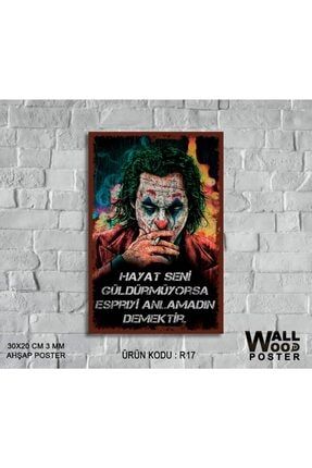 Joker Ahşap Retro Poster A + Kalite 20x30 R17