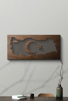 Ahşap Türkiye Harita Dekoratif Tablo B416