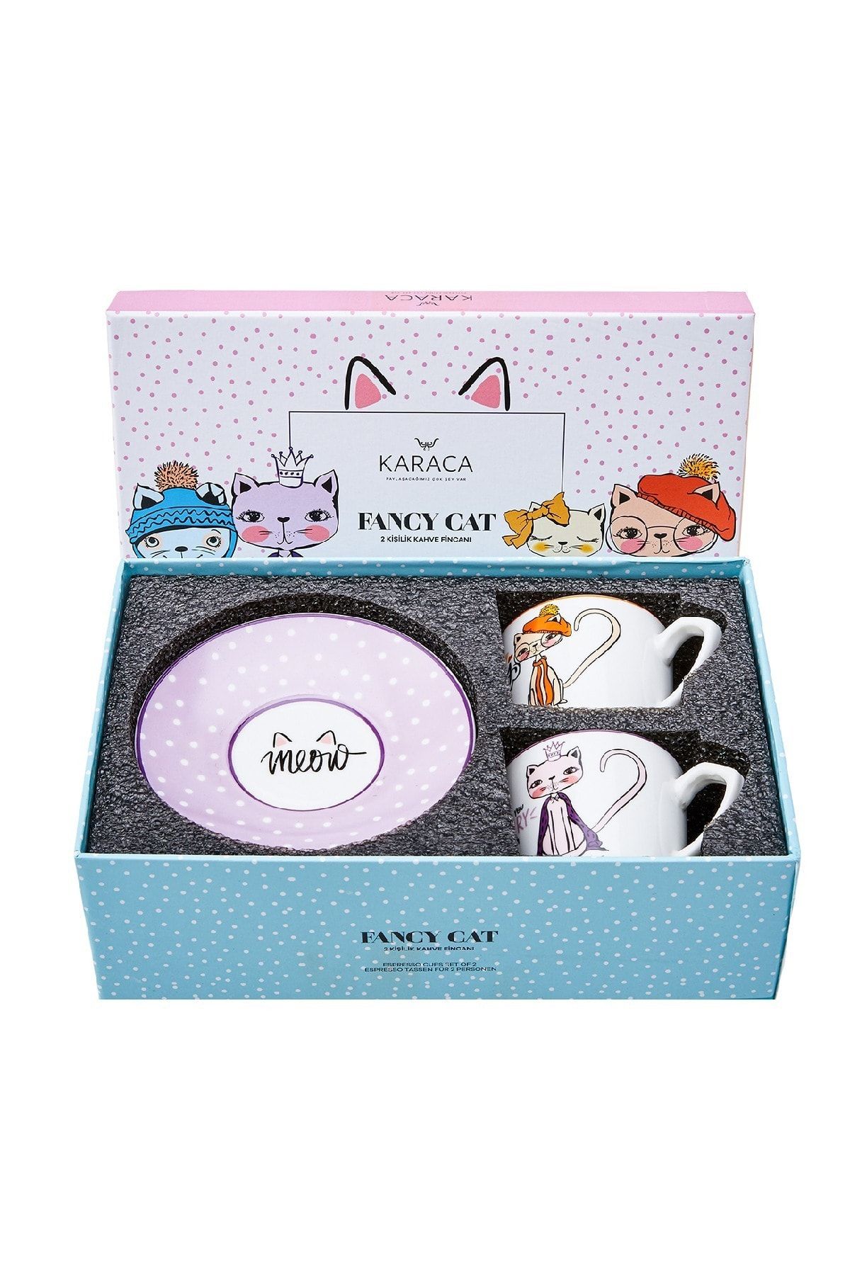 Karaca Fancy Cat 2-Person Coffee Cup Set — Aladdin