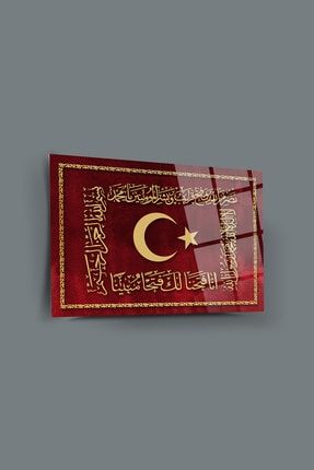 Osmanlı Sancağı Cam Tablo-dini Tablo-islami Tablo SCTİS112