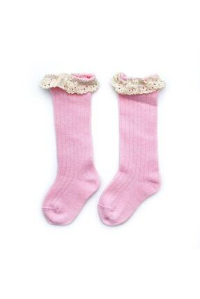 Kız Bebek Pembe Renk Y. Dantelli Çorap 0-2 Yaş SOC-YDA