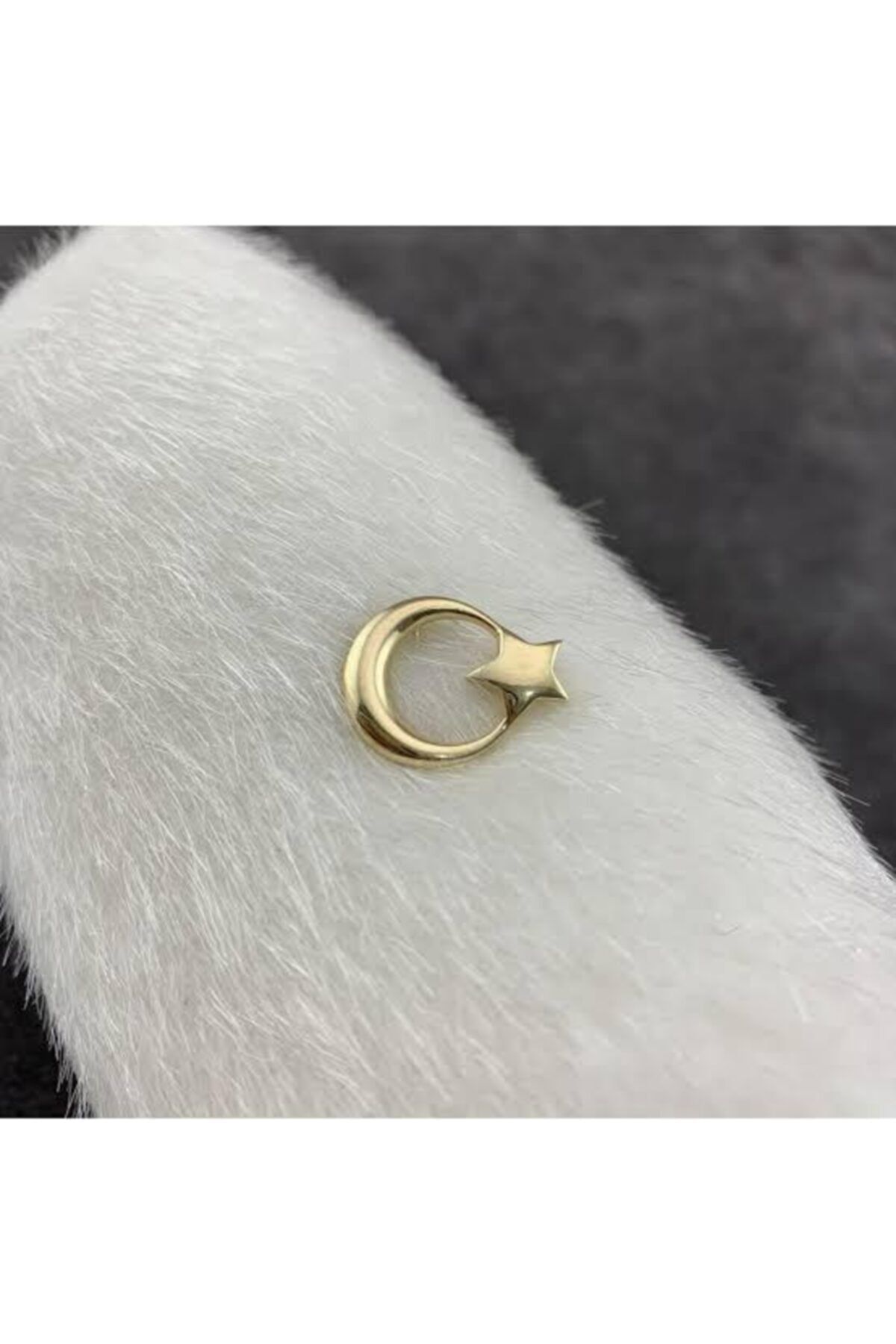 Gökdeniz 925 Gold Ay Yıldız 925 Ayar Gümüş Erkek Yaka Iğnesi