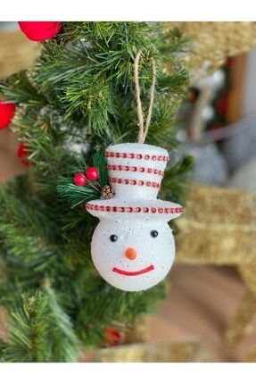 Yeni Yıl Yılbaşı Özel Lüks Simli Pullu Kokina Kardan Adam Çam Ağacı Süsü Dekorasyon 593206