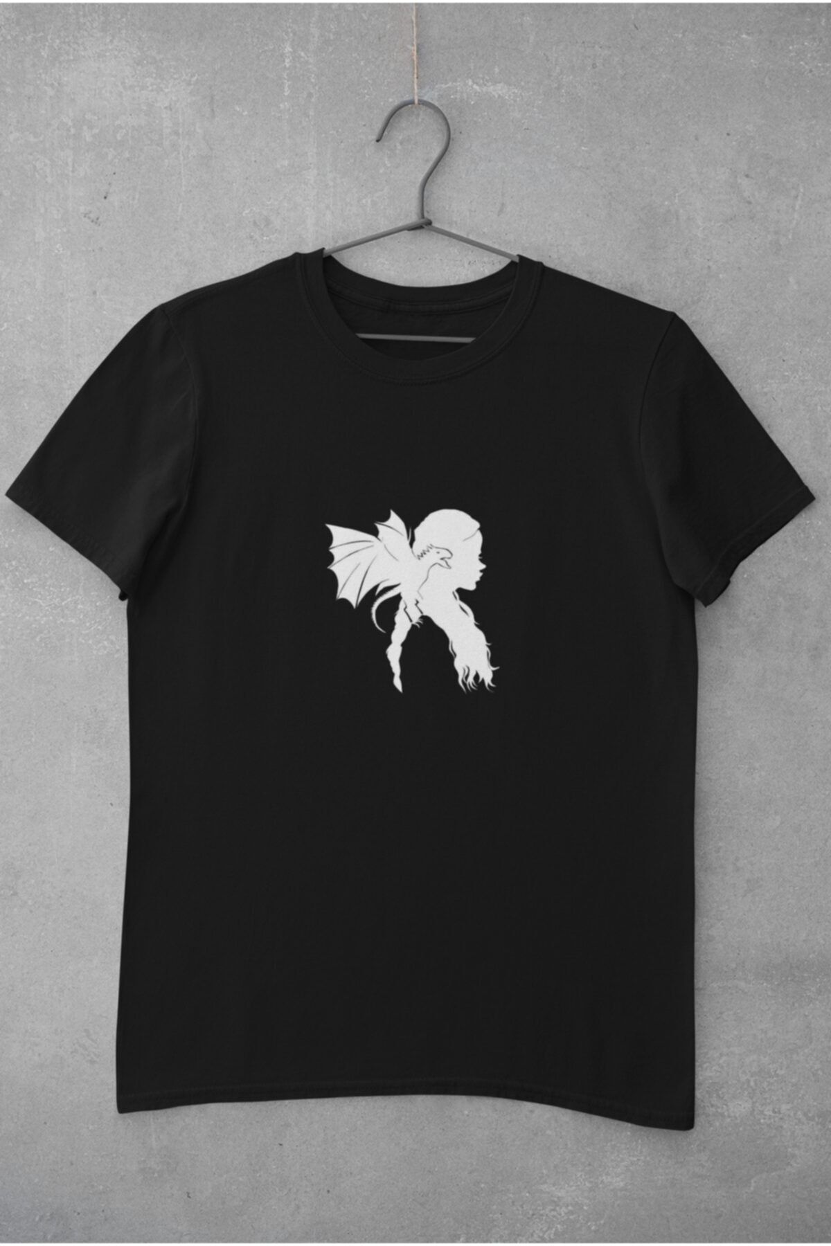 Kio Tasarım-Game Of Thrones Khaleesi Mother of Dragon Printed Women's T-Shirt - Black and White 2