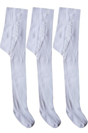 Beyaz 3lü Pamuklu Külotlu Çorap külotlu çorap