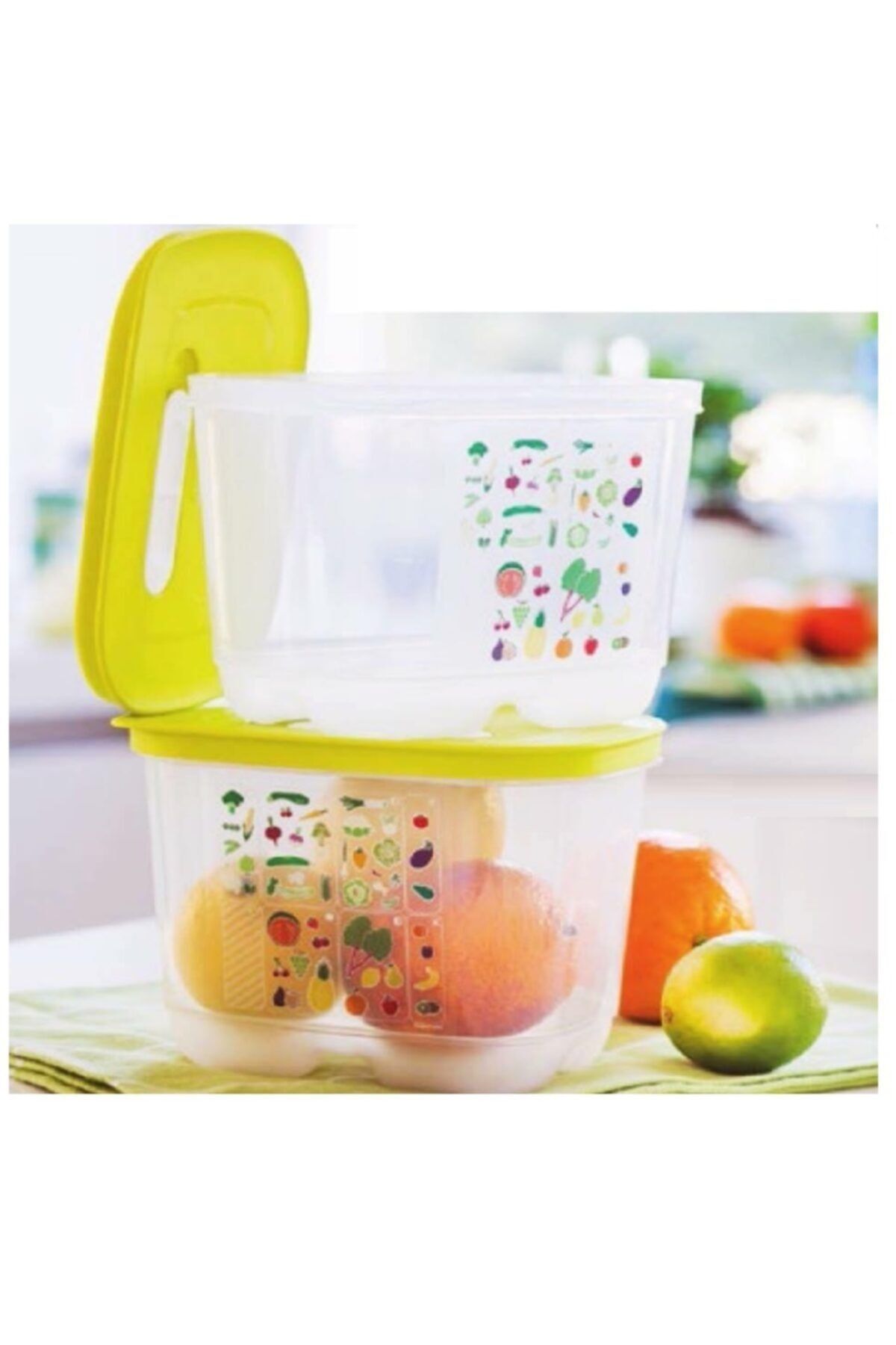Tupperware-Greenhouse Set of 2 1.8 Lt Vertical Vegetable Fruit Storage Container Hsgl 4