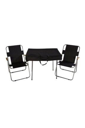 2 Adet Siyah Katlanır Sandalye ,60x80 Siyah Katlanır Masa Ve 1 Adettaşıma Çantası TYC00292119677