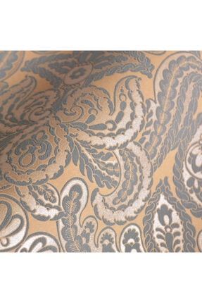Kahverengi & Gri Çiçek Desenli Dokulu Duvar Kağıdı AD8