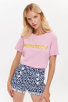 Her Story Nakışlı Basic T-shirt HN3066