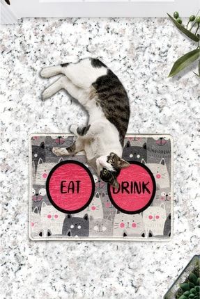 Dijital Baskılı Dekoratif Kedi Paspası griCats