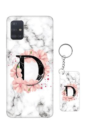 Samsung Galaxy A51 Çiçek Desenli D Harfli Telefon Kılıfı ES-SGA51-H1