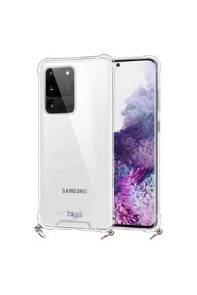 Samsung Galaxy S20 Ultra Uyumlu Darbe Emici Sert Şeffaf Askılı Telefon Kılıfı SamsungGalaxyS20Ultrakılıf
