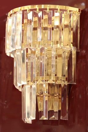 Şelale Kristal Taşlı Gold Sarı Aplik ( Duvar Aydınlatması ) - Çakır Avize 3700-A