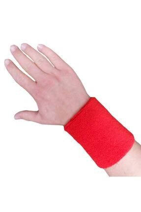 Unisex Kırmızı Sporcu Havlu El Bilekliği Ekonomik Bileklik kolbandı