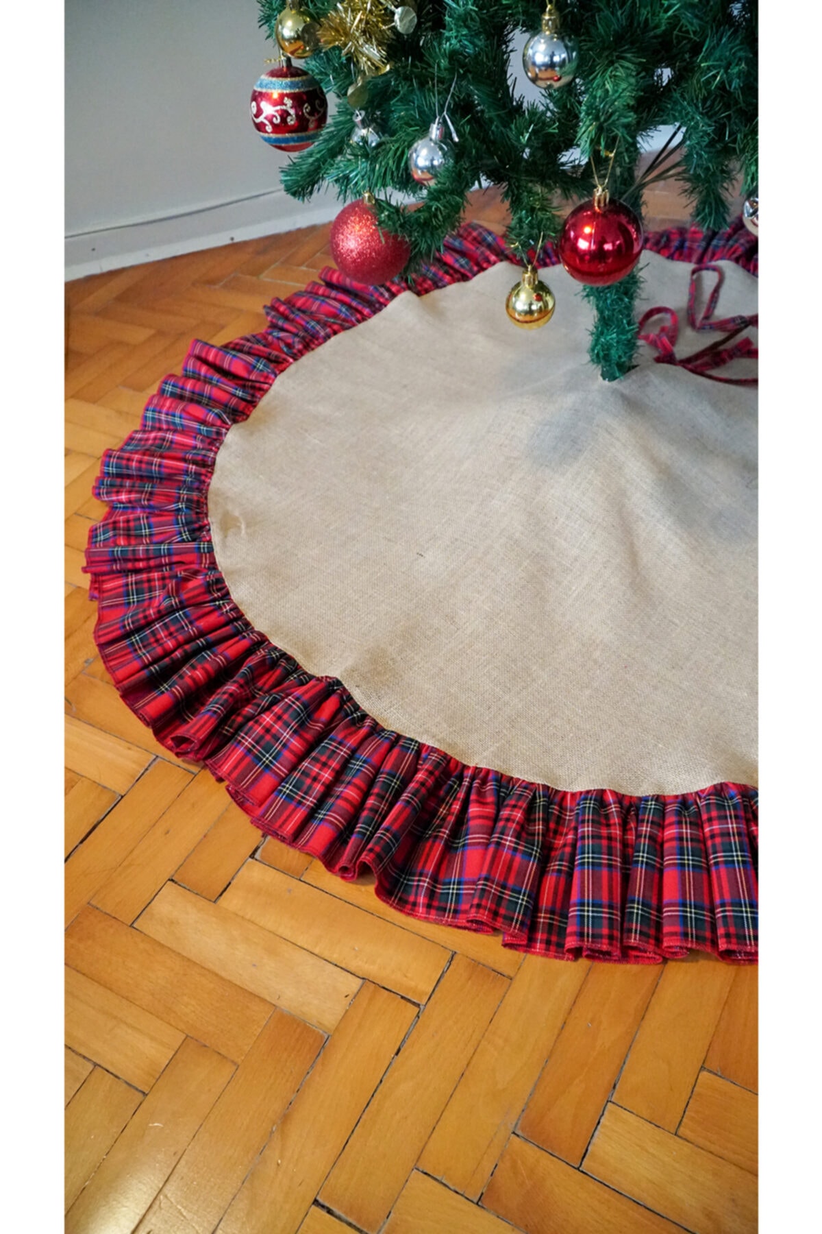 Viemso Yılbaşı Çam Ağacı Örtüsü, Ekose  90cm