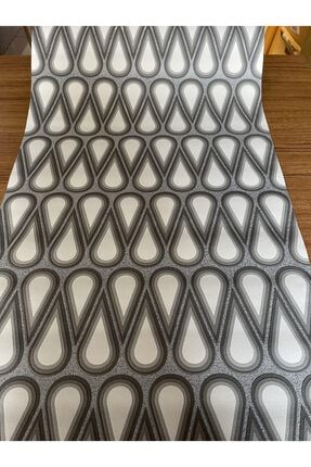 Gümüş-gri Geometrik Desen Ithal Tasarım Duvar Kağıdı (5m²) 52011