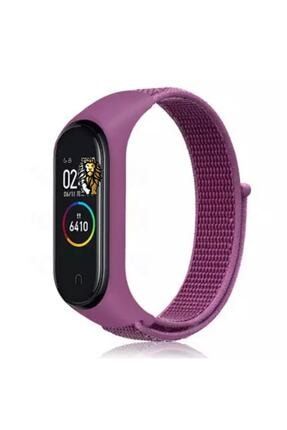 Xiaomi Mi Band 3 -4 -5 Birebir Uyumlu Akıllı Bileklik Kordon Kayış- Örgülü-ipek Kumaş Nano Renk:mor mi band 319852