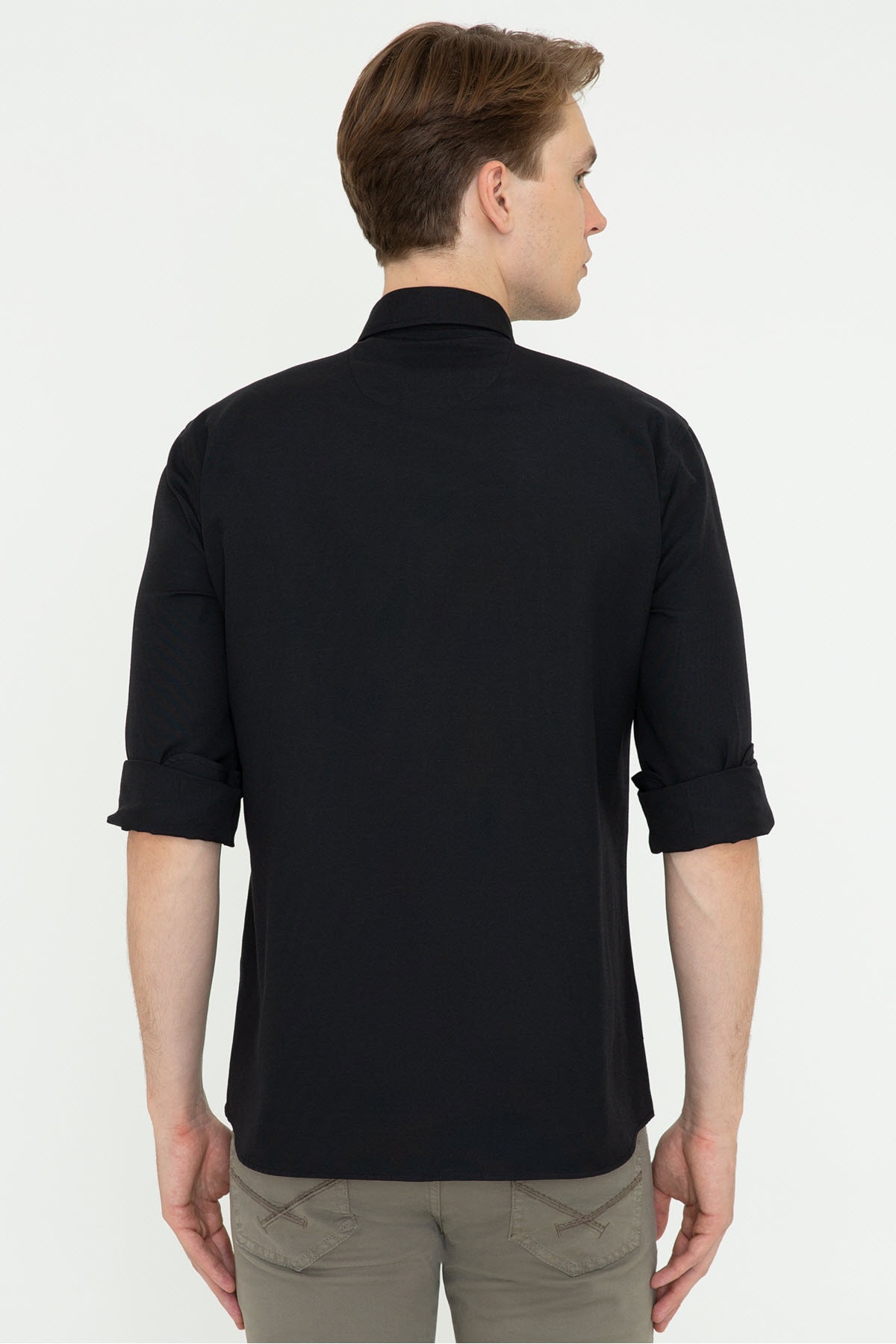 پیراهن مردانه مشکی یو اس پولو | G081SZ004.000.1379185 اورجینال - تصویر 3