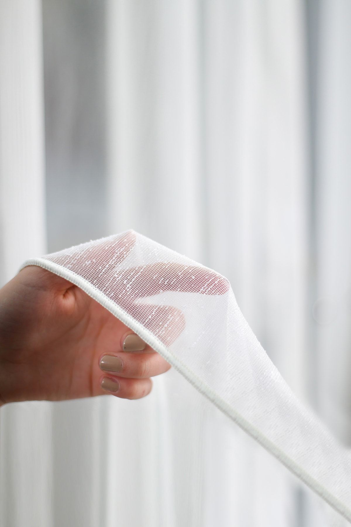 MEVVA HOME-Plain Skirt Leaded Linen Tulle Curtain (1x2 Sparse Pleated) 1