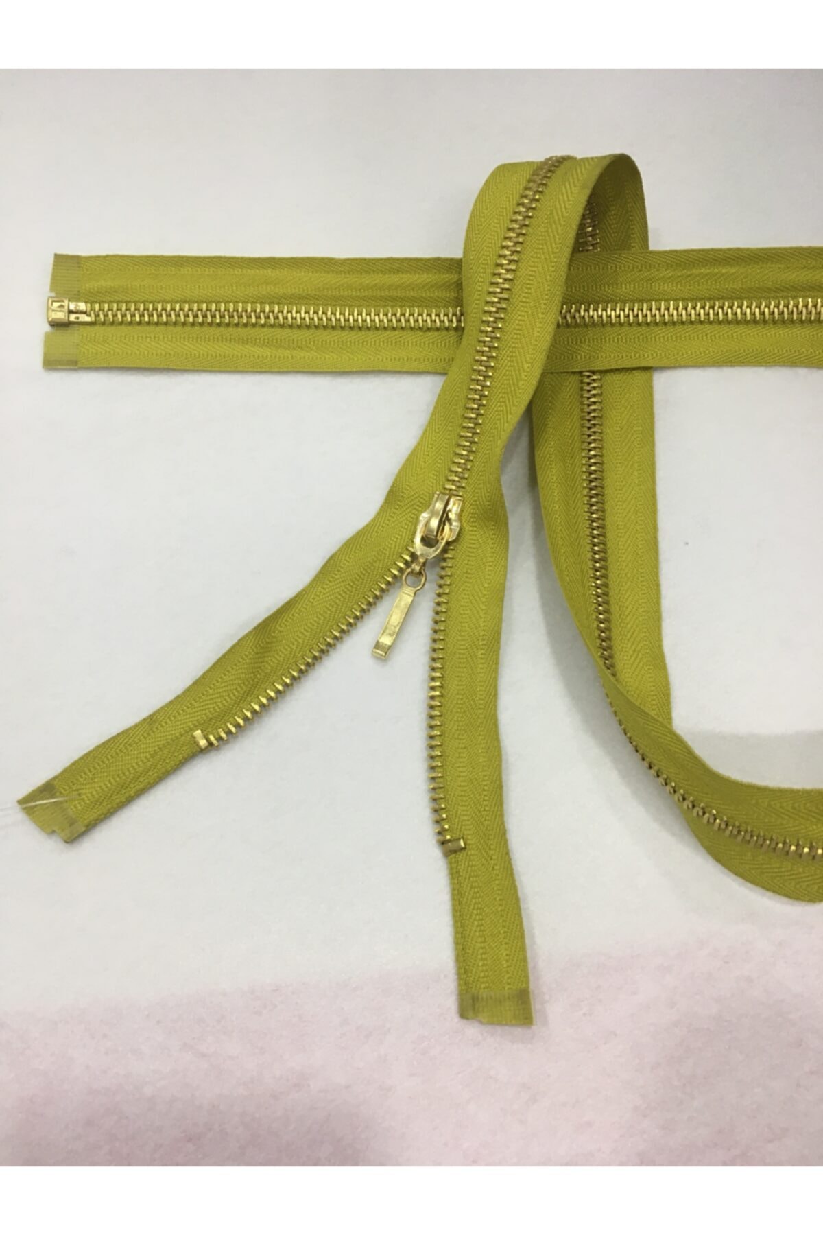 Iron Tooth Zipper 90 Cm Oil Green